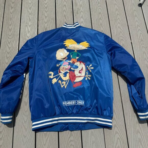 Members Only Other - Members Only nickelodeon jacket size large Full Zip Blue Satin